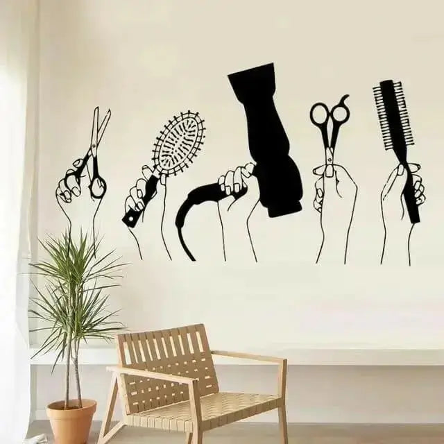 Hairdresser Tools Wall Sticker for Salons - Easy do Wall do