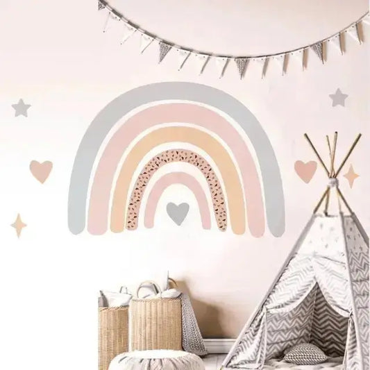 Heart Rainbow Wall Decals - Stylish Nursery Decor - Easy do Wall do