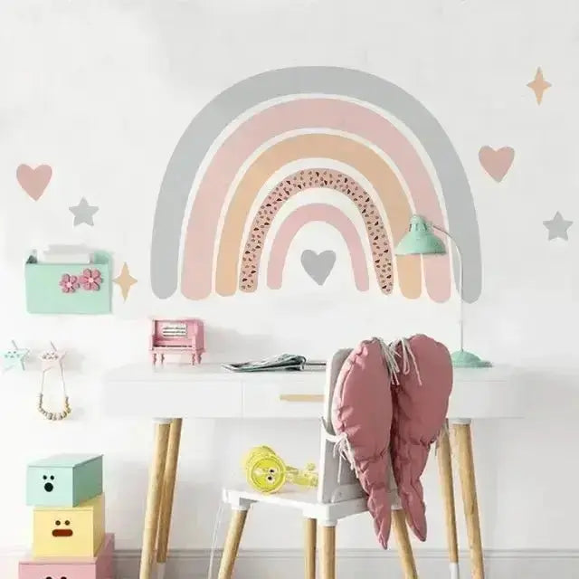 Heart Rainbow Wall Decals - Stylish Nursery Decor - Easy do Wall do