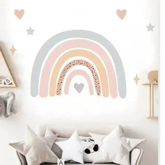 Heart Rainbow Wall Decals - Stylish Nursery Decor - Easy do Wall do