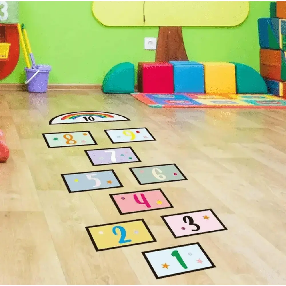 Hopscotch Rainbow Wall Stickers - Fun and Interactive Floor Decor - Easy do Wall do