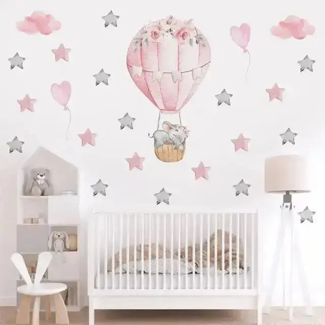 Hot Air Balloon Nursery Wall Stickers - Dreamy and Whimsical Decor - Easy do Wall do