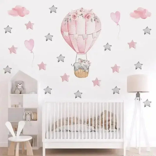 Hot Air Balloon Nursery Wall Stickers - Dreamy and Whimsical Decor - Easy do Wall do
