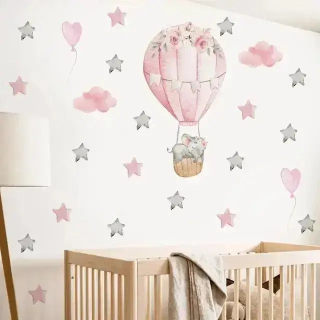 Hot Air Balloon Nursery Wall Stickers - Dreamy and Whimsical Decor - Easy do Wall do