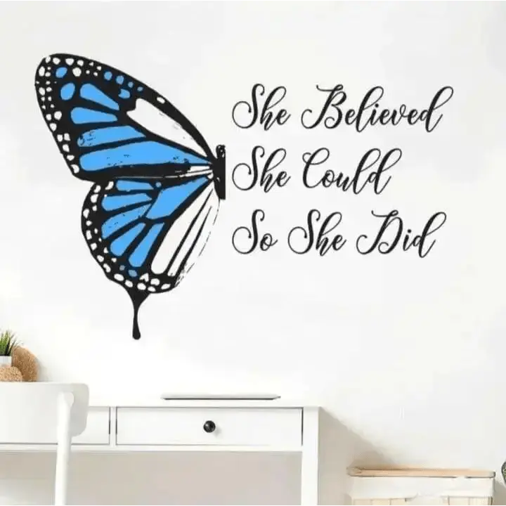 Inspirational Butterfly Wall Decal for Motivation - Easy do Wall do