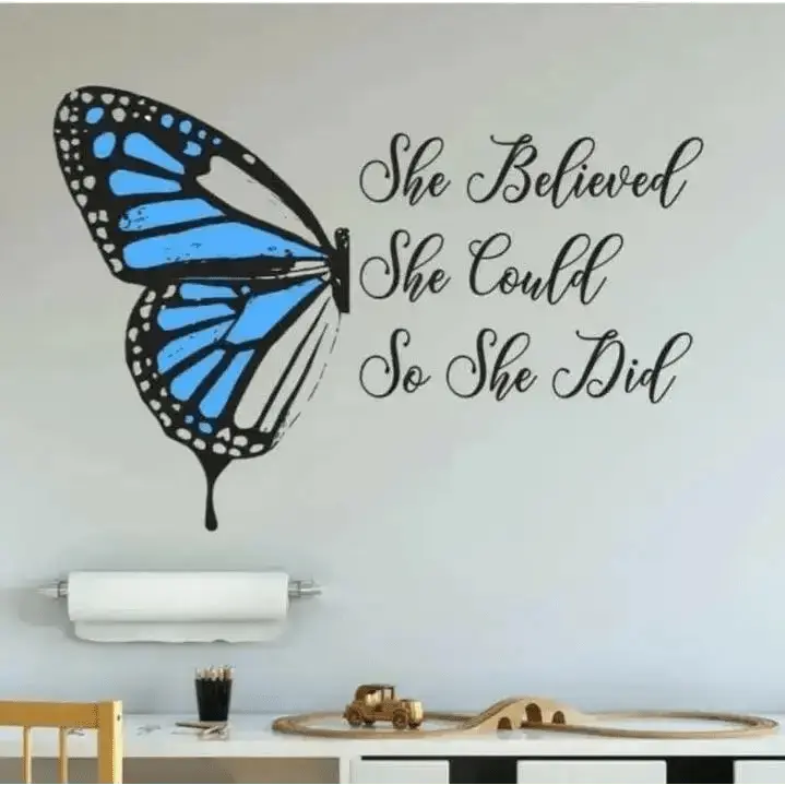 Inspirational Butterfly Wall Decal for Motivation - Easy do Wall do