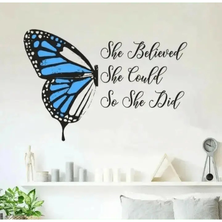 Inspirational Butterfly Wall Decal for Motivation - Easy do Wall do