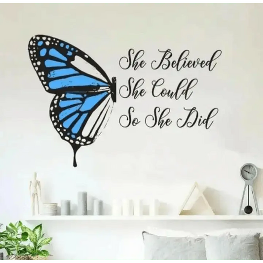 Inspirational Butterfly Wall Decal for Motivation - Easy do Wall do