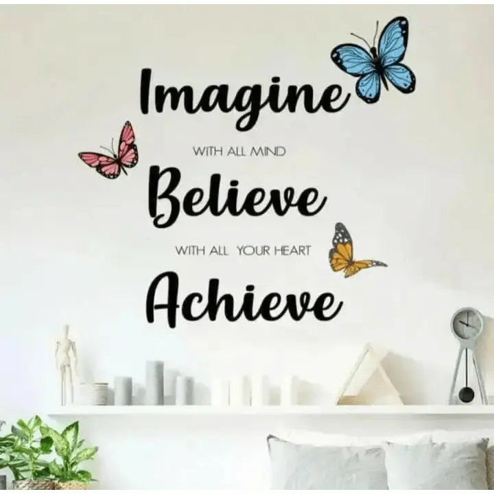 Inspirational Quote Wallpaper Stickers with Butterflies - Easy do Wall do
