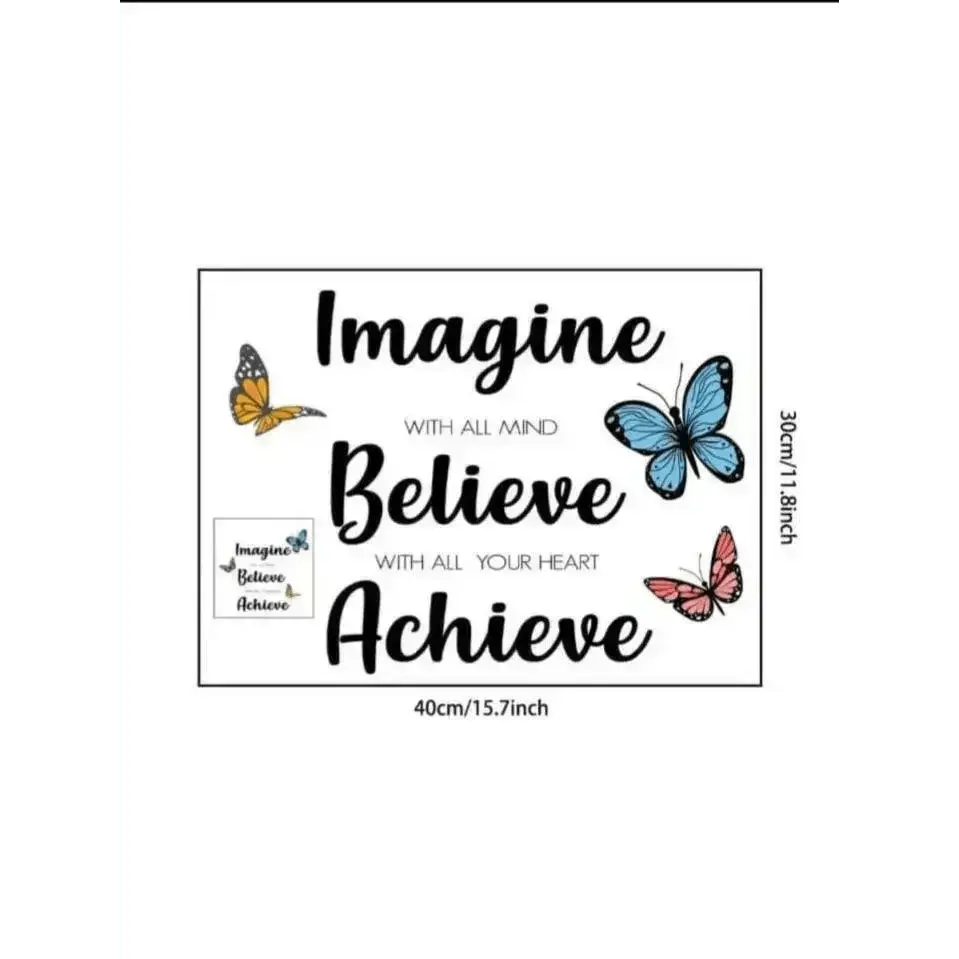 Inspirational Quote Wallpaper Stickers with Butterflies - Easy do Wall do