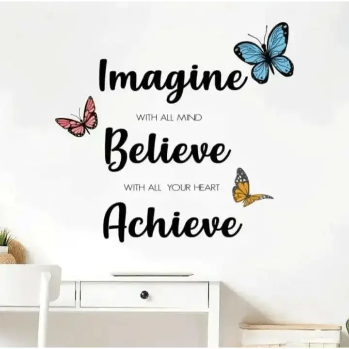 Inspirational Quote Wallpaper Stickers with Butterflies - Easy do Wall do