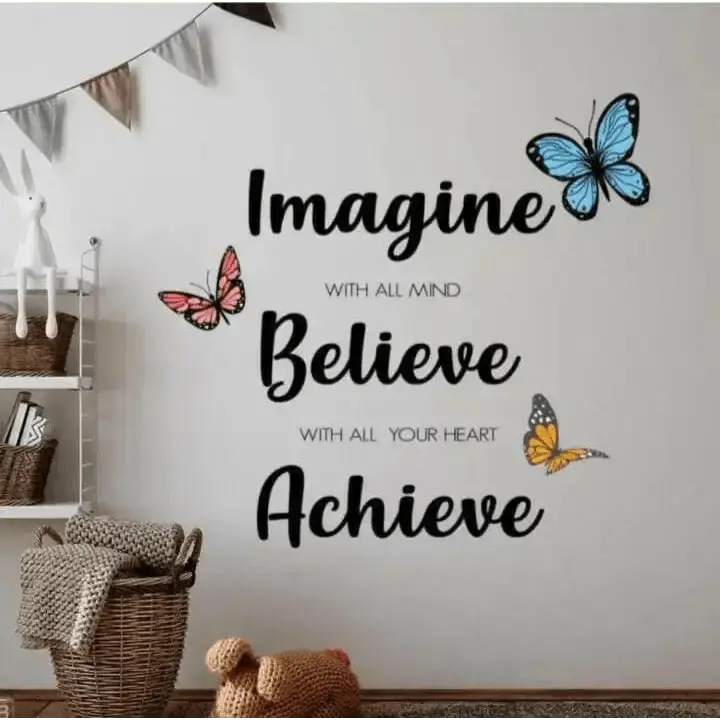Inspirational Quote Wallpaper Stickers with Butterflies - Easy do Wall do