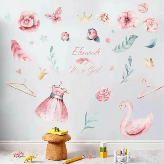 It's a Girl Wall Sticker Set for Baby Girl Celebrations - Easy do Wall do