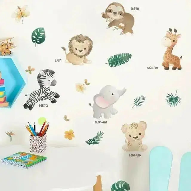Jungle Animals Wall Stickers for Kids - Playful Room Decor - Easy do Wall do