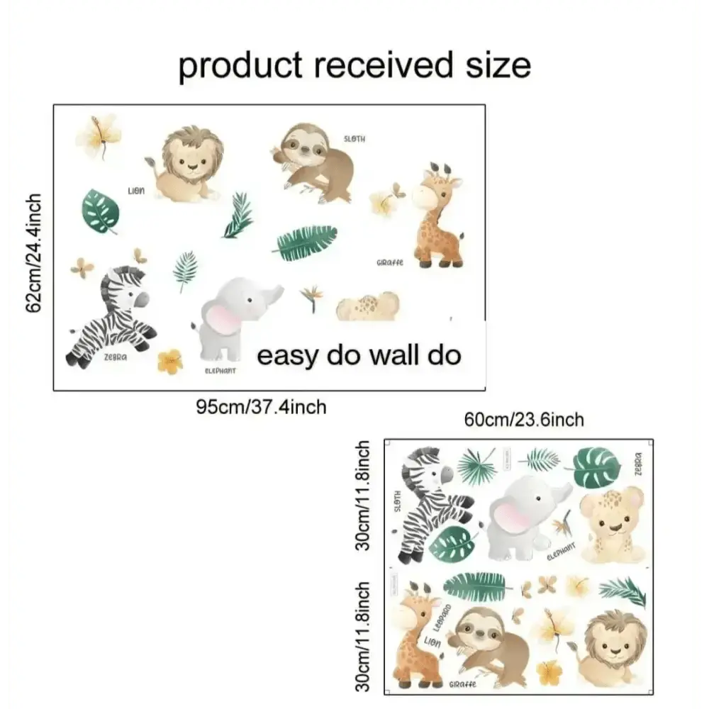 Jungle Animals Wall Stickers for Kids - Playful Room Decor - Easy do Wall do