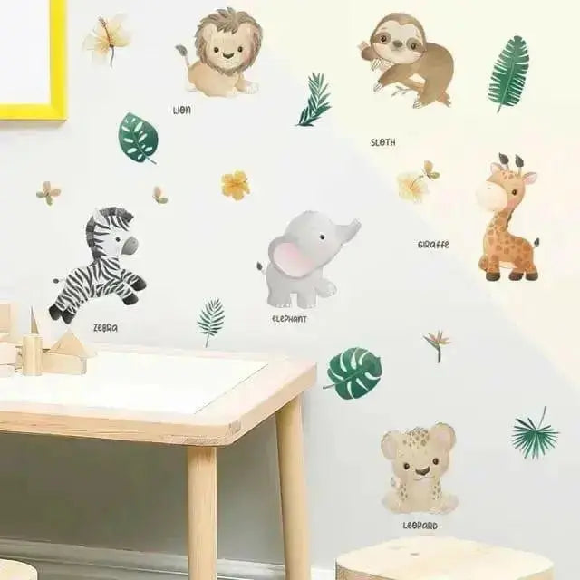 Jungle Animals Wall Stickers for Kids - Playful Room Decor - Easy do Wall do