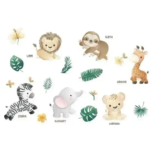 Jungle Animals Wall Stickers for Kids - Playful Room Decor - Easy do Wall do