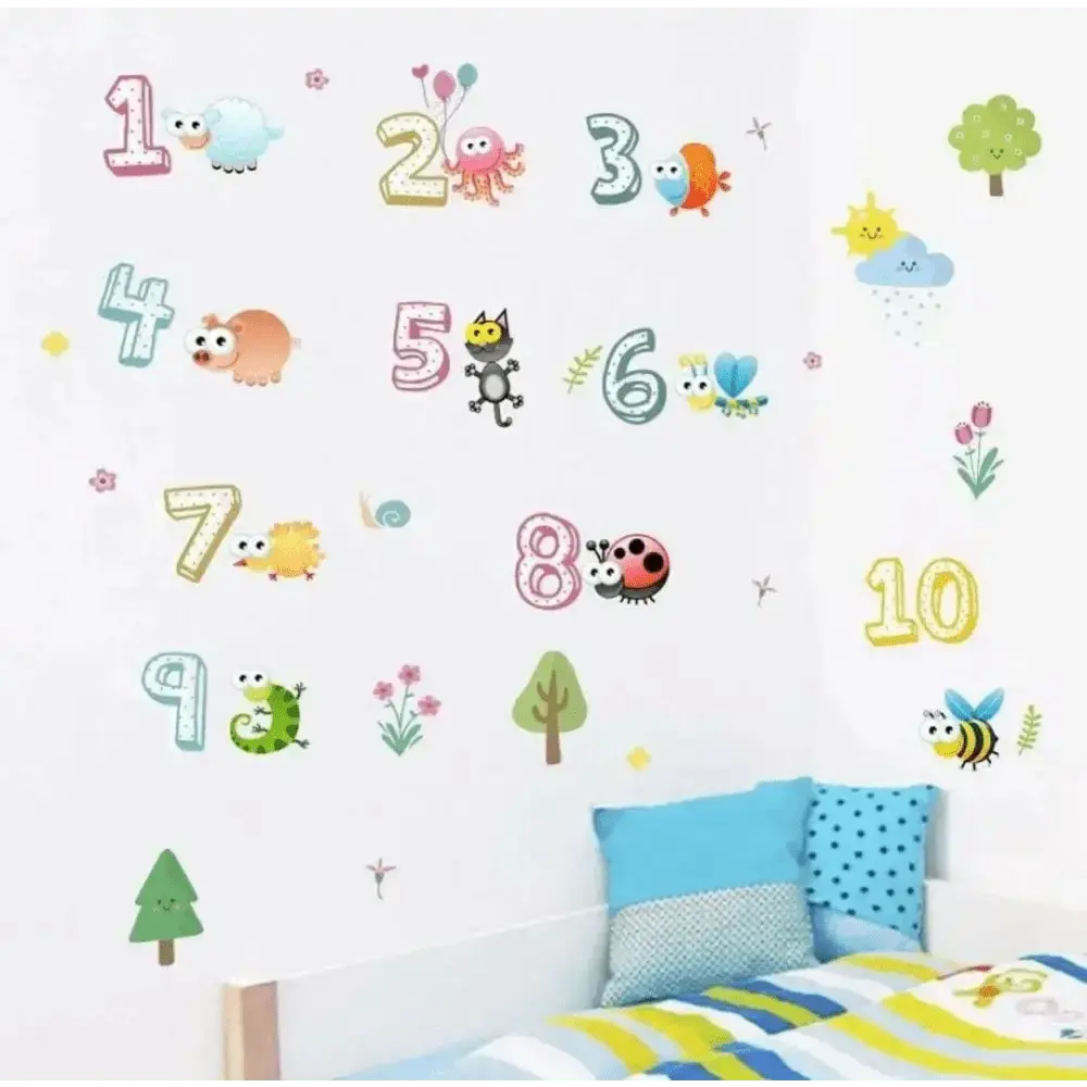 Kids' Number Wall Decals - Fun Learning Decor - Easy do Wall do