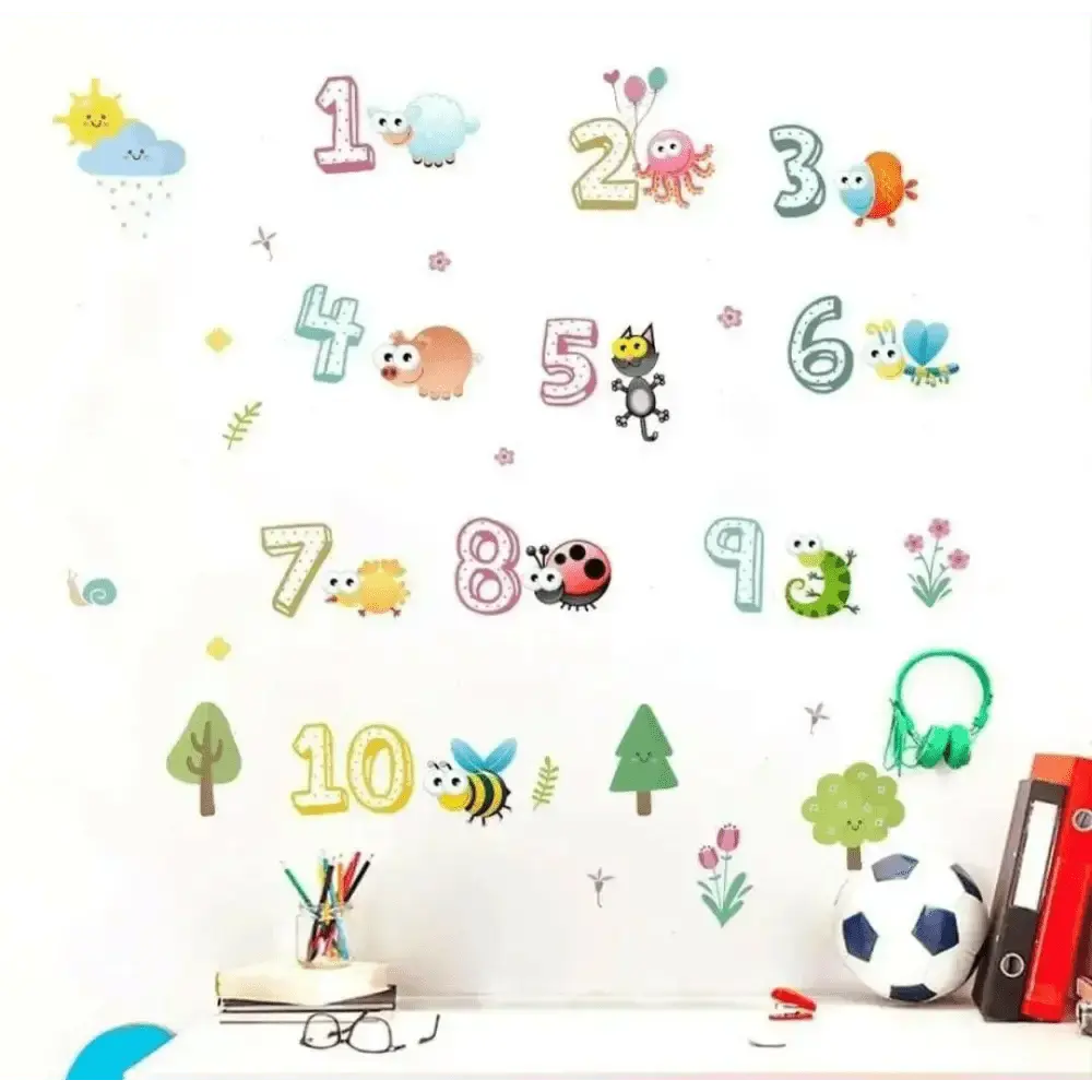 Kids' Number Wall Decals - Fun Learning Decor - Easy do Wall do