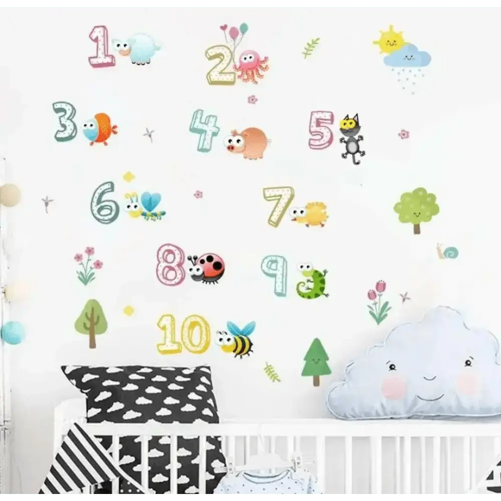 Kids' Number Wall Decals - Fun Learning Decor - Easy do Wall do
