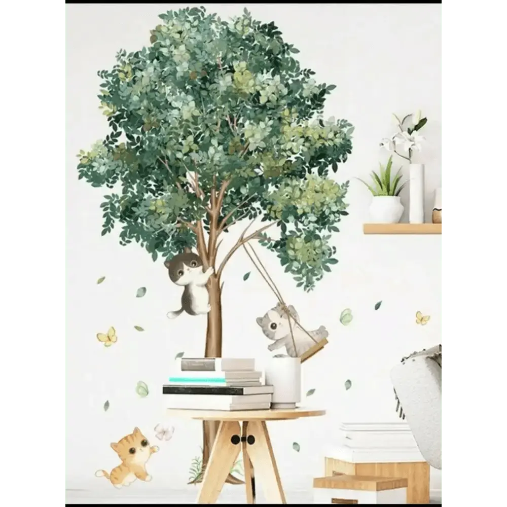 Kitten Tree Wall Stickers - Playful Decor for Your Home - Easy do Wall do