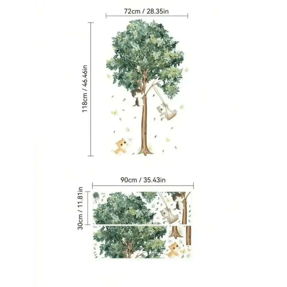 Kitten Tree Wall Stickers - Playful Decor for Your Home - Easy do Wall do