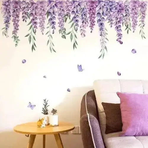 Lavender Vine Wallpaper Sticker - Elegant Floral Wall Decor - Easy do Wall do