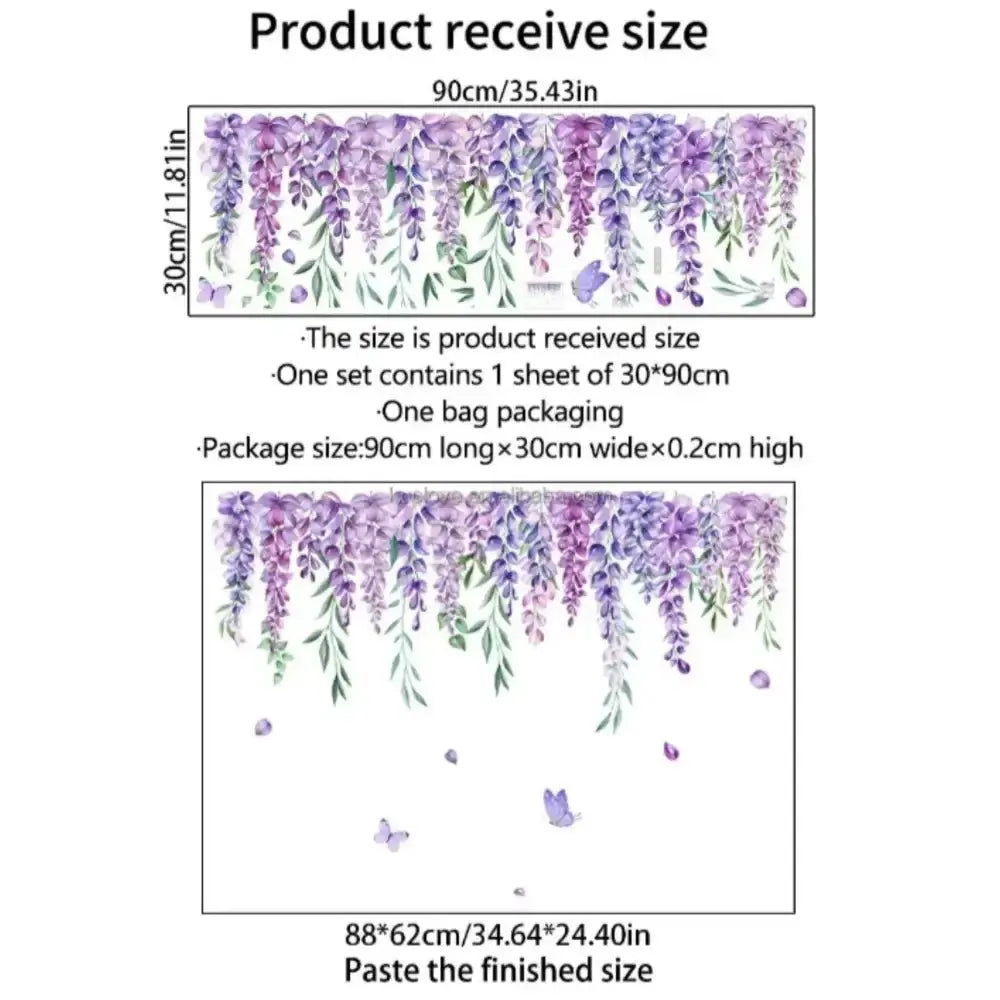 Lavender Vine Wallpaper Sticker - Elegant Floral Wall Decor - Easy do Wall do