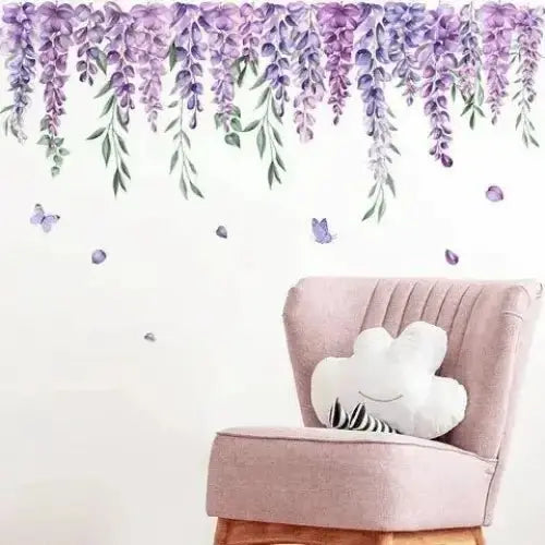 Lavender Vine Wallpaper Sticker - Elegant Floral Wall Decor - Easy do Wall do
