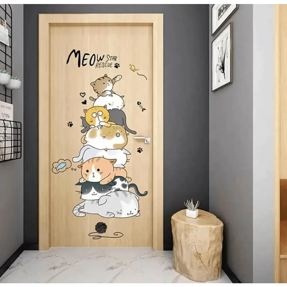 layful Kitty Stack Wallpaper Stickers for Kids - Easy do Wall do