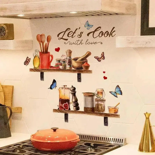 Let's Cook Kitchen Wall Stickers - Cozy and Creative Decor - Easy do Wall do