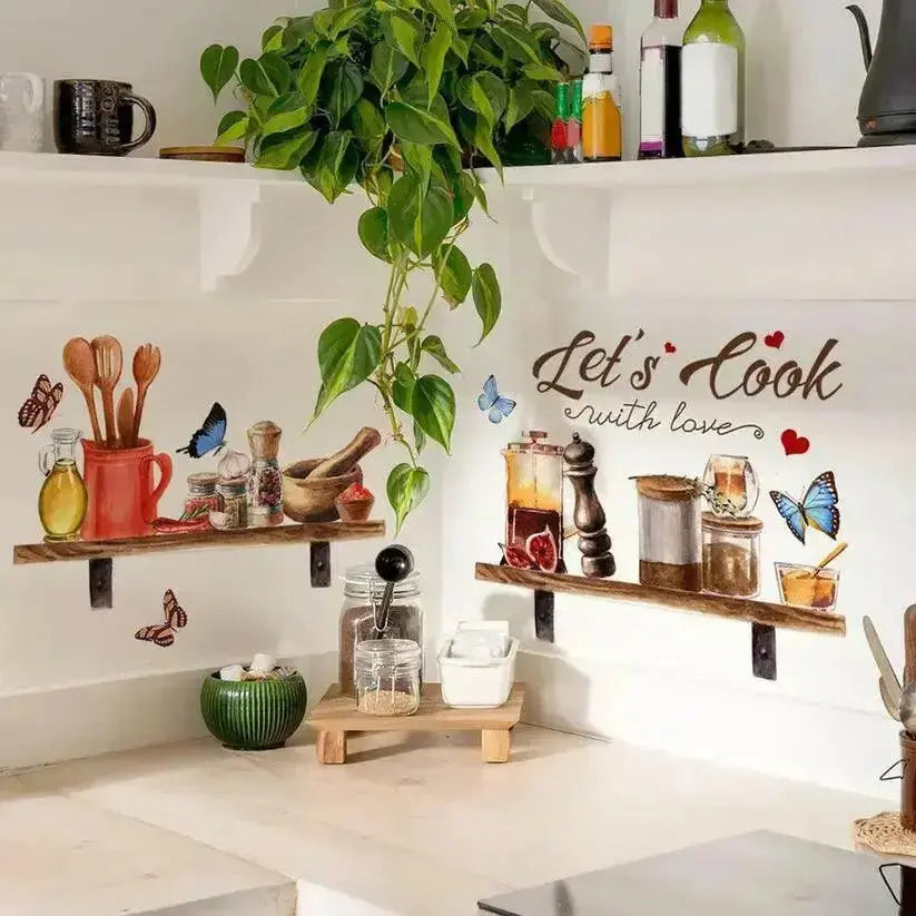 Let's Cook Kitchen Wall Stickers - Cozy and Creative Decor - Easy do Wall do