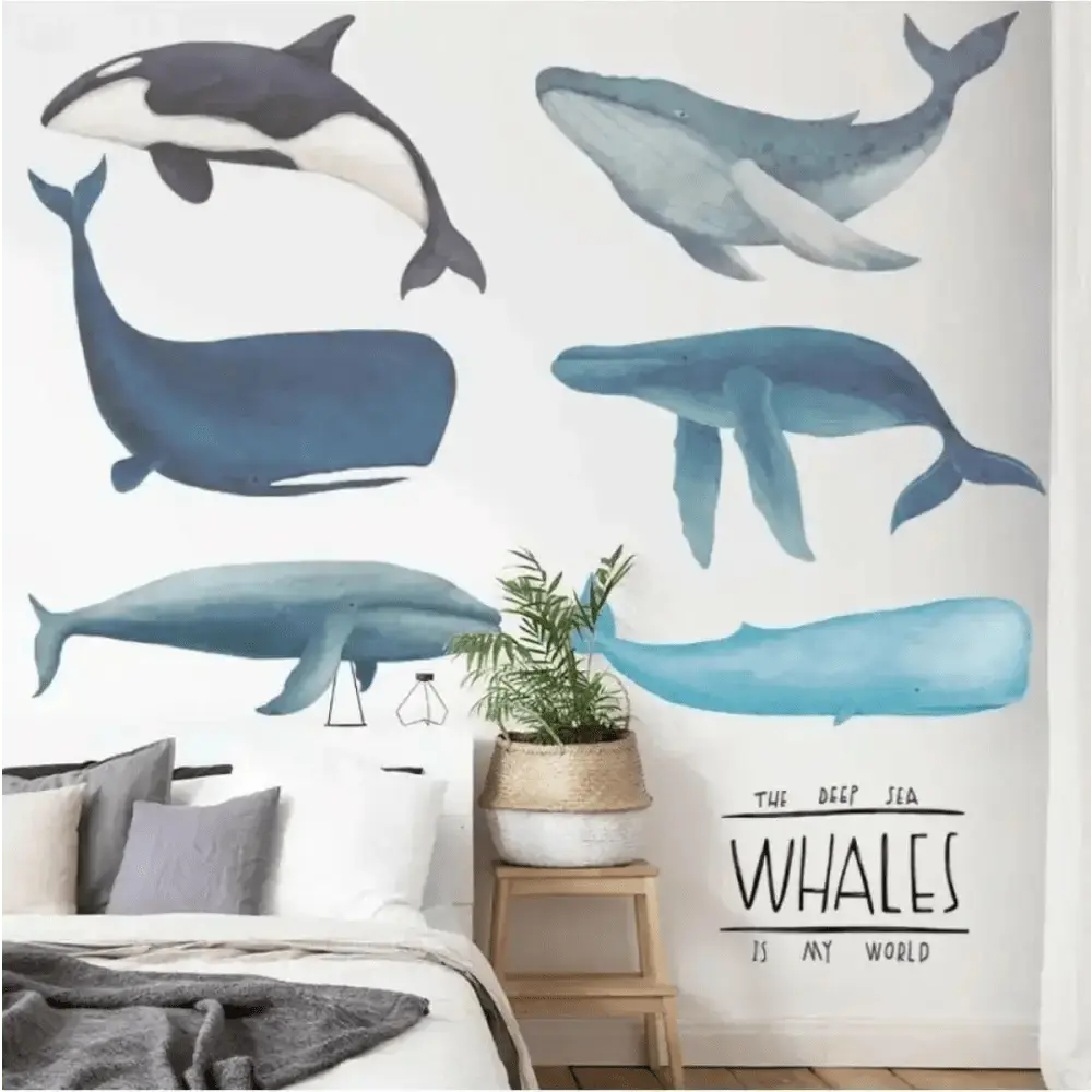 Majestic Whales Wall Stickers - Ocean Elegance for Your Walls - Easy do Wall do