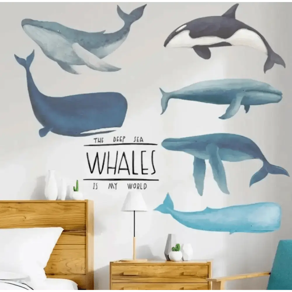 Majestic Whales Wall Stickers - Ocean Elegance for Your Walls - Easy do Wall do