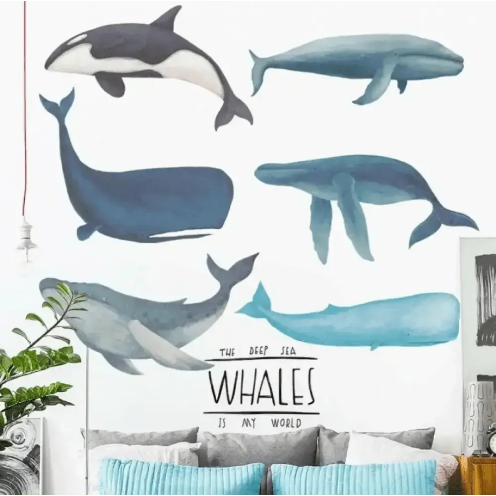 Majestic Whales Wall Stickers - Ocean Elegance for Your Walls - Easy do Wall do