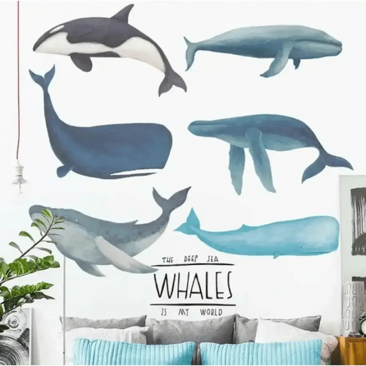 Majestic Whales Wall Stickers - Ocean Elegance for Your Walls - Easy do Wall do