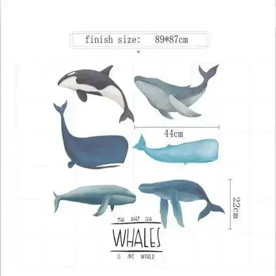 Majestic Whales Wall Stickers - Ocean Elegance for Your Walls - Easy do Wall do