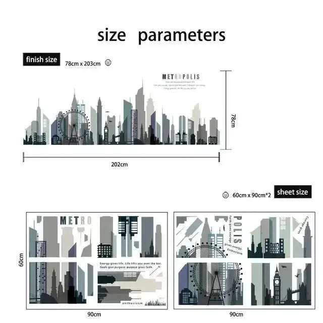 Metropolis Skyline Wall Sticker Lebanon - Modern Wall Decor - Easy do Wall do