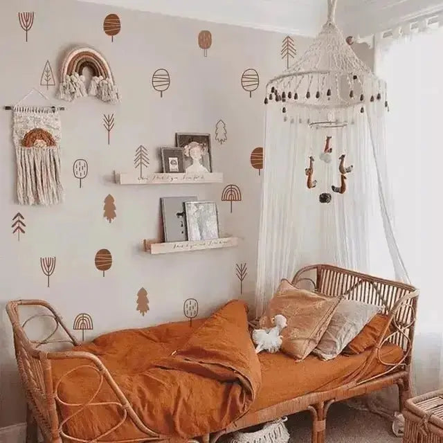 Modern Tree Wall Stickers - Brown Minimalist Room Decor - Easy do Wall do