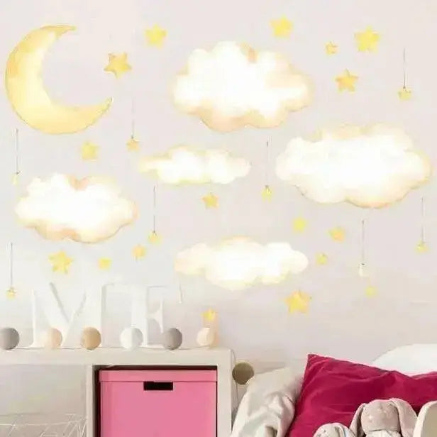 Moon and Star Wall Sticker Set for Dreamy Decor - Easy do Wall do