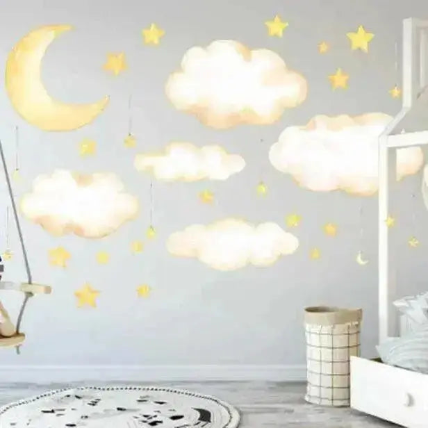 Moon and Star Wall Sticker Set for Dreamy Decor - Easy do Wall do