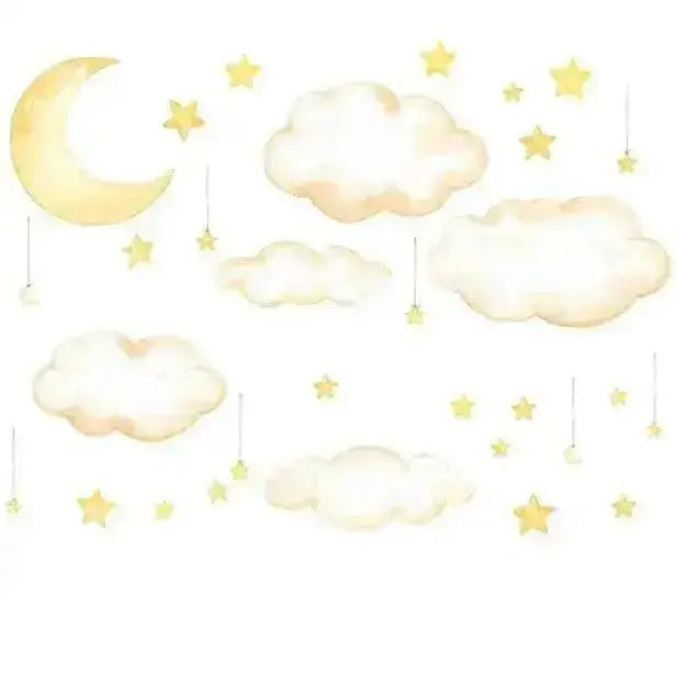 Moon and Star Wall Sticker Set for Dreamy Decor - Easy do Wall do