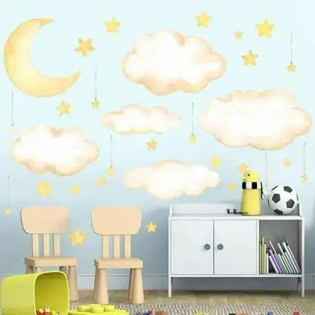 Moon and Star Wall Sticker Set for Dreamy Decor - Easy do Wall do
