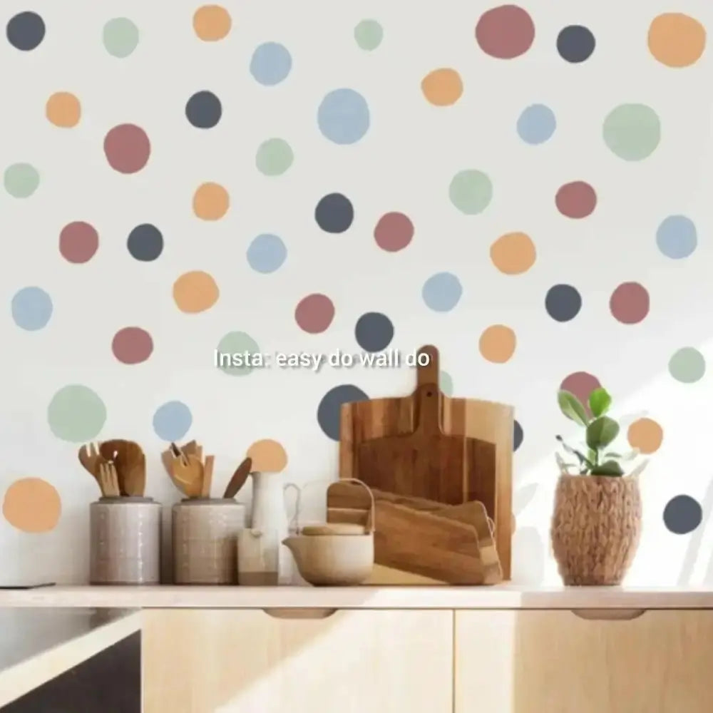 Morandi Hues Polka Dots - Elegant and Subtle Wallpaper Stickers - Easy do Wall do