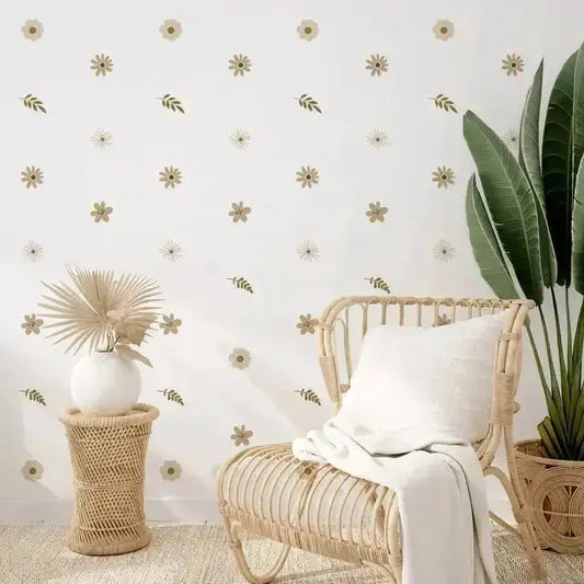 Neutral Floral Wall Stickers - Modern Botanical Wall Art - Easy do Wall do