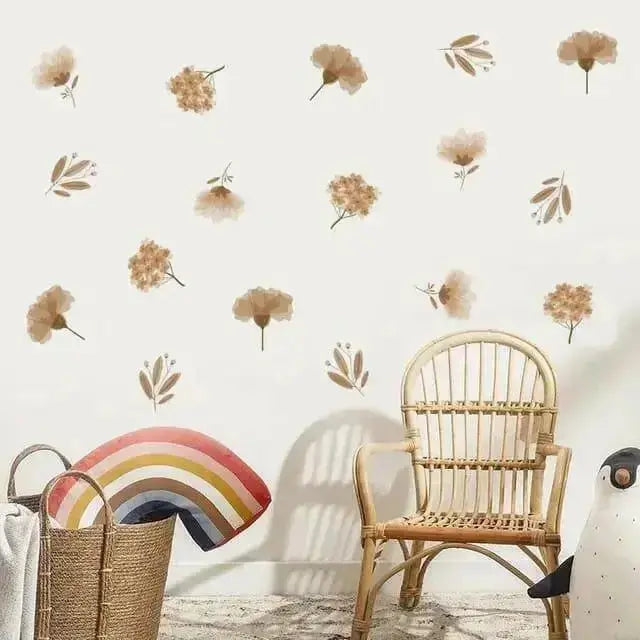 Neutral Toned Floral Wall Stickers for Elegant Spaces - Easy do Wall do