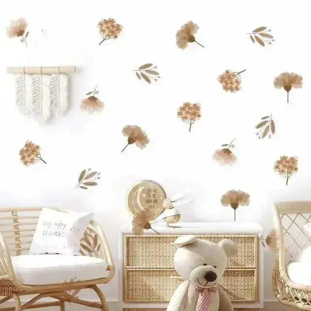 Neutral Toned Floral Wall Stickers for Elegant Spaces - Easy do Wall do