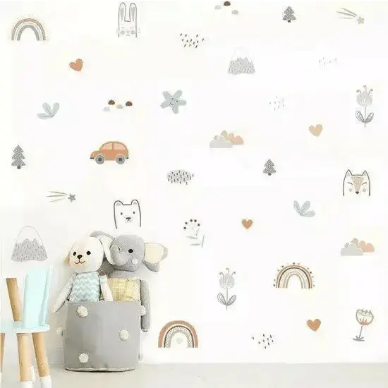 Nursery Animal and Rainbow Wall Stickers for Playful Spaces - Easy do Wall do