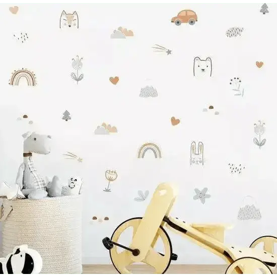 Nursery Animal and Rainbow Wall Stickers for Playful Spaces - Easy do Wall do