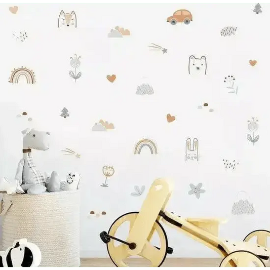 Nursery Animal and Rainbow Wall Stickers for Playful Spaces - Easy do Wall do
